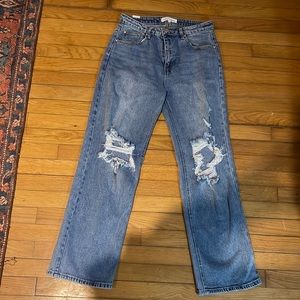 Almost famous high rise blue jeans with rips